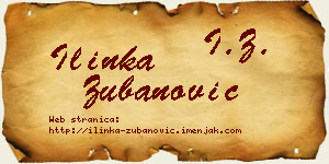 Ilinka Zubanović vizit kartica